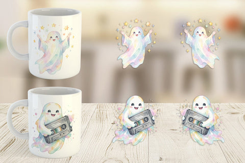 Mug Wrap Retro Arcade Gamer Ghost Sublimation artnoy 