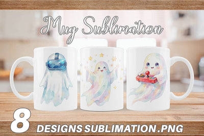 Mug Wrap Retro Arcade Gamer Ghost Sublimation artnoy 
