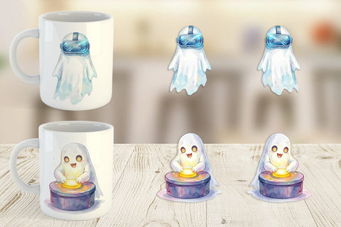 Mug Wrap Retro Arcade Gamer Ghost Sublimation artnoy 