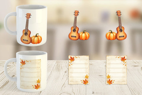 Mug Wrap Retro Autumn Music Sublimation artnoy 