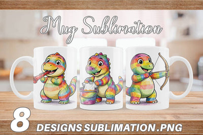 Mug Wrap Retro Camp Games Dino Ink Line Sublimation artnoy 