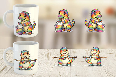 Mug Wrap Retro Camp Games Dino Ink Line Sublimation artnoy 