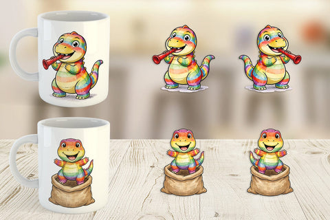 Mug Wrap Retro Camp Games Dino Ink Line Sublimation artnoy 