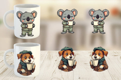 Mug Wrap Retro Coffee Critters Sublimation artnoy 
