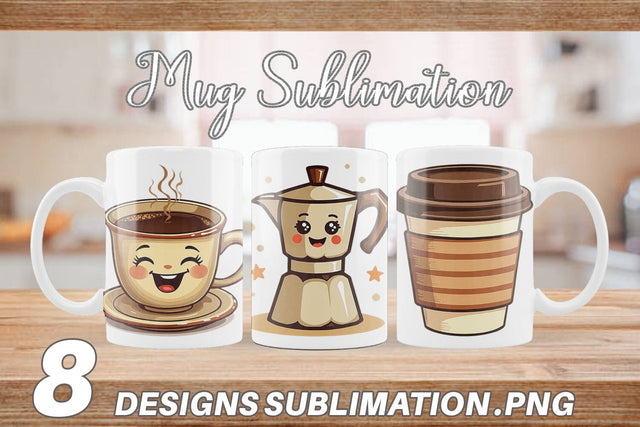 Mug Wrap Retro Coffee Sublimation artnoy 
