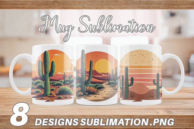Mug Wrap Retro Desert Vibes Sublimation artnoy 