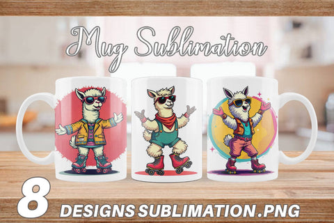Mug Wrap Retro Funny Llama Sublimation artnoy 