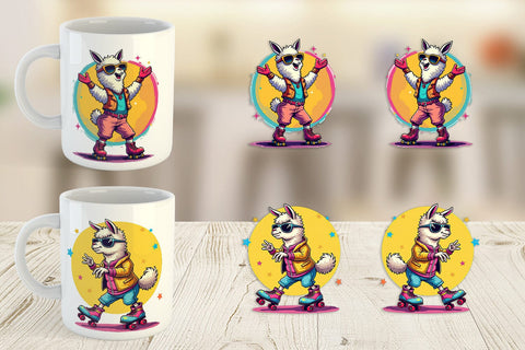 Mug Wrap Retro Funny Llama Sublimation artnoy 