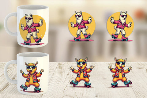 Mug Wrap Retro Funny Llama Sublimation artnoy 