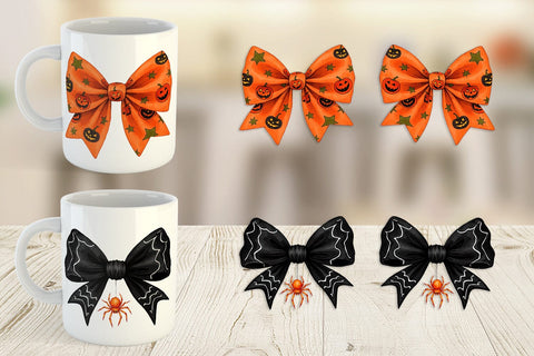 Mug Wrap Retro Halloween Bows Sublimation artnoy 