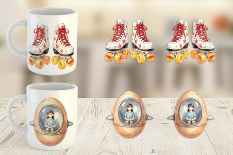 Mug Wrap Retro Hover School Transport Sublimation artnoy 