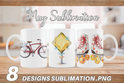 Mug Wrap Retro Hover School Transport Sublimation artnoy 