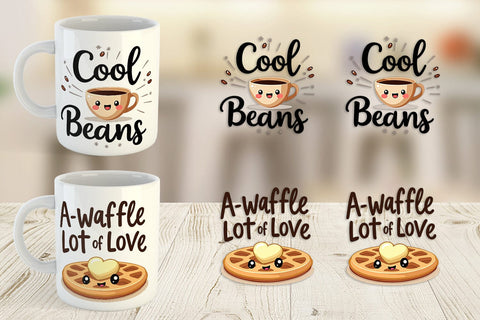 Mug Wrap Retro Kawaii Diner Delights Cute Food Quote Sublimation artnoy 