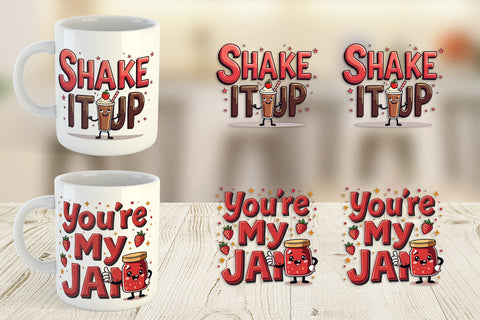 Mug Wrap Retro Kawaii Diner Delights Cute Food Quote Sublimation artnoy 