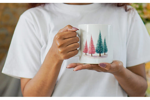 Mug Wrap Retro Kitsch Christmas Watercolor Sublimation artnoy 