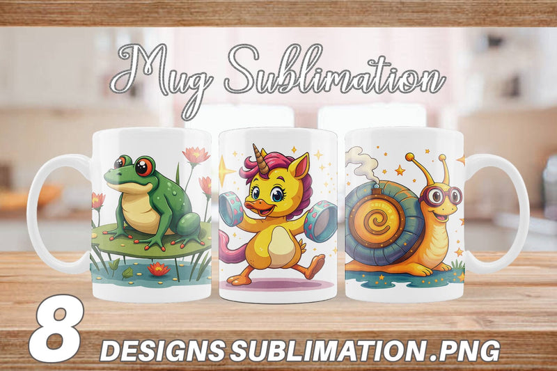Mug Wrap Retro Magic Critters Sublimation artnoy 