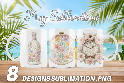 Mug Wrap Retro Nature Discovery Watercolor Sublimation artnoy 