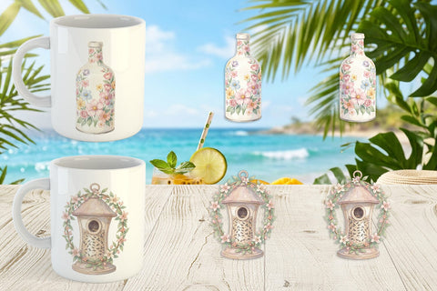 Mug Wrap Retro Nature Discovery Watercolor Sublimation artnoy 