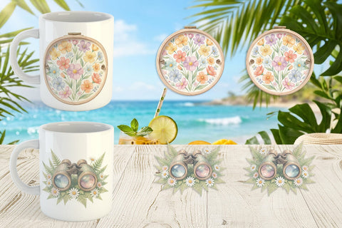 Mug Wrap Retro Nature Discovery Watercolor Sublimation artnoy 