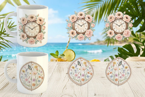 Mug Wrap Retro Nature Discovery Watercolor Sublimation artnoy 