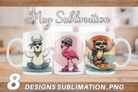Mug Wrap Retro Quirky Critters Sublimation artnoy 