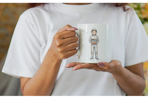 Mug Wrap Retro Space Kid School Watercolor Sublimation artnoy 