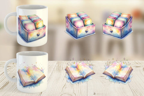 Mug Wrap Retro Teacher Books Sublimation artnoy 