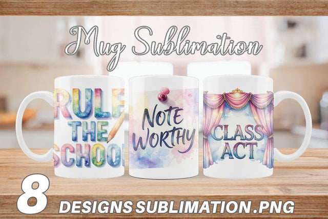 Mug Wrap Retro Teacher Quotes Sublimation artnoy 