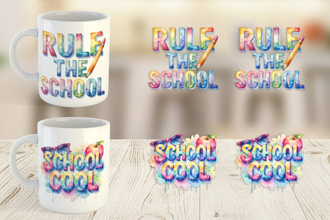 Mug Wrap Retro Teacher Quotes Sublimation artnoy 