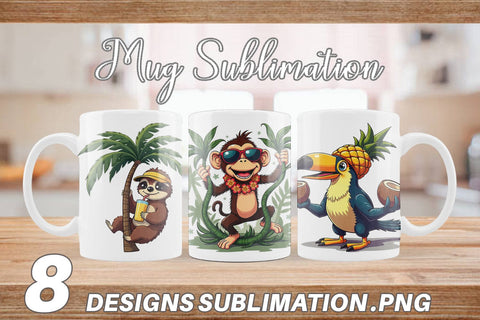 Mug Wrap Retro Tropic Quirks Sublimation artnoy 