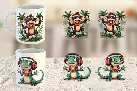 Mug Wrap Retro Tropic Quirks Sublimation artnoy 