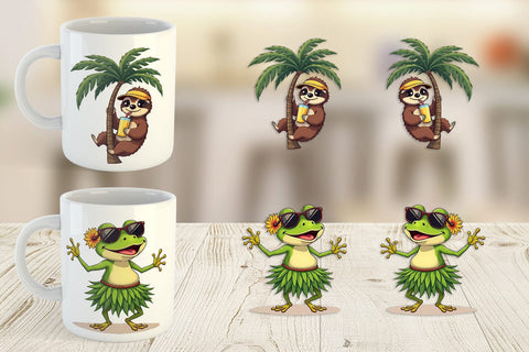 Mug Wrap Retro Tropic Quirks Sublimation artnoy 