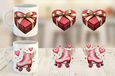 Mug Wrap Retro Valentine's Sweetheart Cafe Sublimation artnoy 