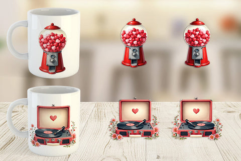 Mug Wrap Retro Valentine's Sweetheart Cafe Sublimation artnoy 