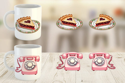 Mug Wrap Retro Valentine's Sweetheart Cafe Sublimation artnoy 