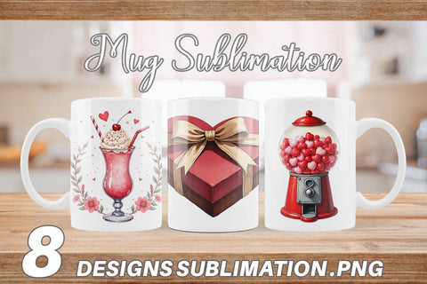 Mug Wrap Retro Valentine's Sweetheart Cafe Sublimation artnoy 