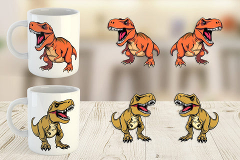 Mug Wrap Roaring Dinosaur Sublimation artnoy 