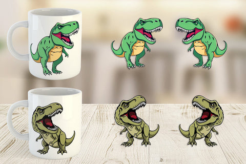 Mug Wrap Roaring Dinosaur Sublimation artnoy 