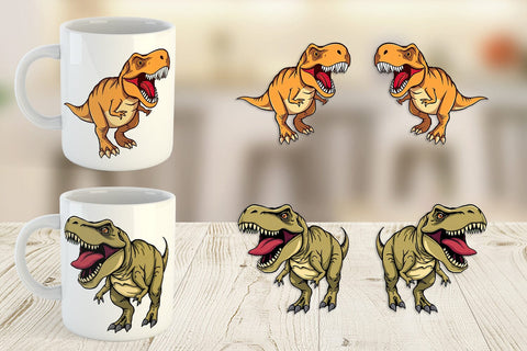 Mug Wrap Roaring Dinosaur Sublimation artnoy 
