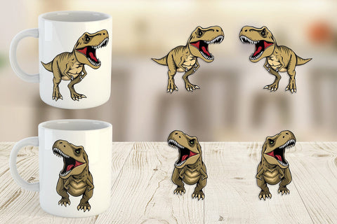 Mug Wrap Roaring Dinosaur Sublimation artnoy 