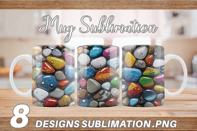 Mug Wrap Rocks with Water Drops Sublimation artnoy 