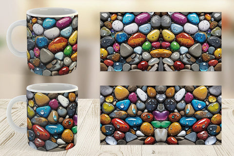 Mug Wrap Rocks with Water Drops Sublimation artnoy 