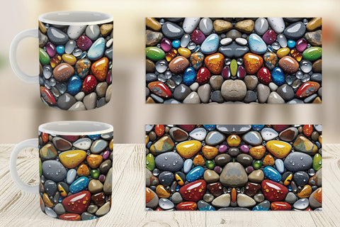 Mug Wrap Rocks with Water Drops Sublimation artnoy 