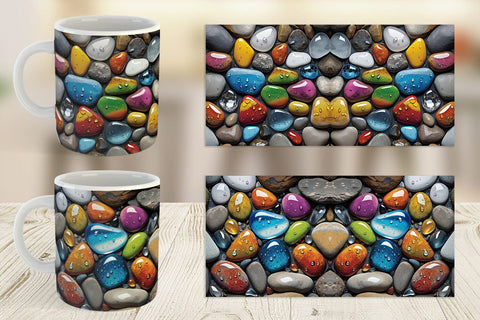 Mug Wrap Rocks with Water Drops Sublimation artnoy 
