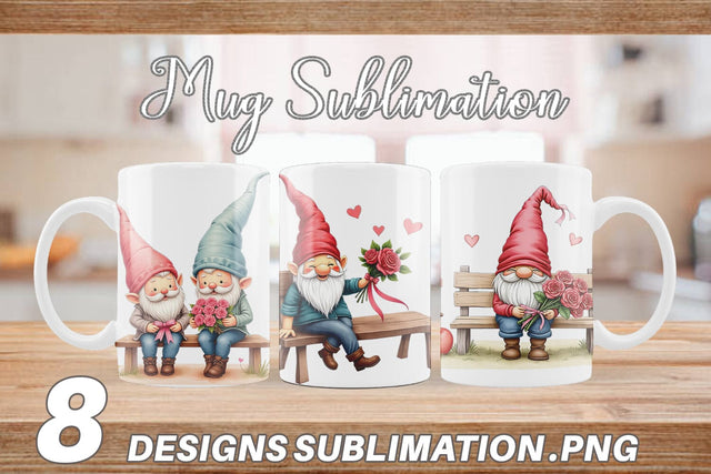 Mug Wrap Rose Bouquet Gnome Sublimation artnoy 