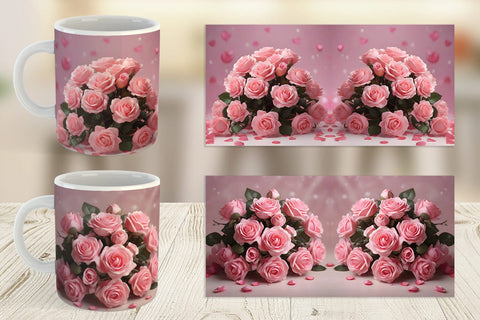 Mug Wrap Rose flower bouquet Sublimation artnoy 