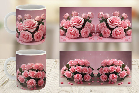 Mug Wrap Rose flower bouquet Sublimation artnoy 