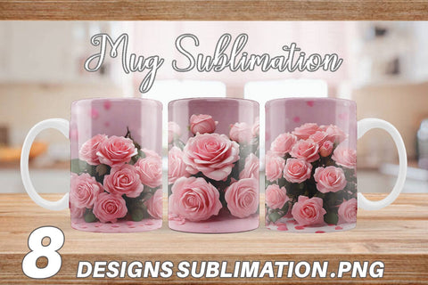 Mug Wrap Rose flower bouquet Sublimation artnoy 