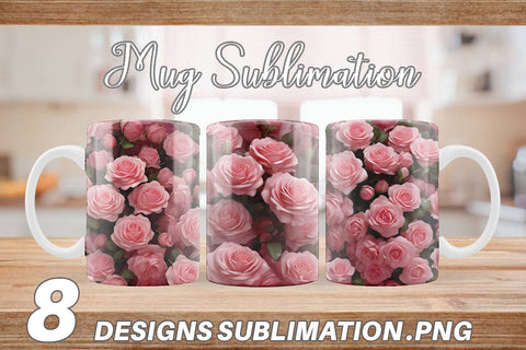 Mug Wrap Rose flower Sublimation artnoy 