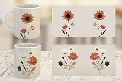 Mug Wrap Rose Flowers Boho Art Sublimation artnoy 